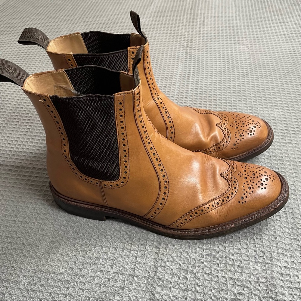 Loake Thirsk Brown Leather Brogue Chelsea Boots UK 12/US‎ 13 Men’s England